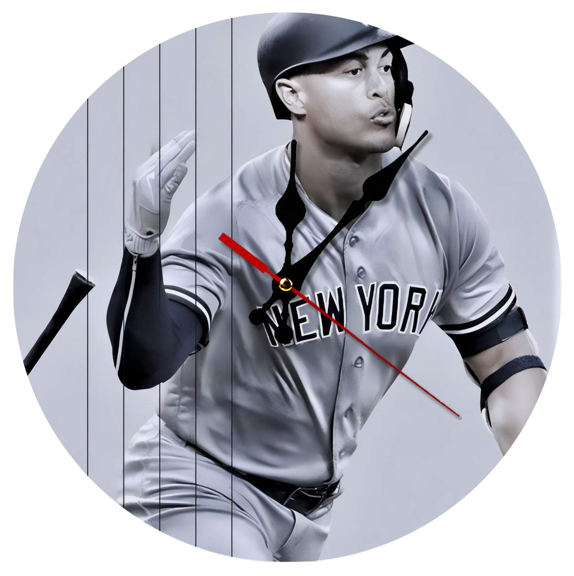 Giancarlo Stanton 37 Silent Round Wall Clock – Modern & Stylish DIY Design, Durable Wood Construction, Easy To Install – Perfect For Office, Bedroom, Living Room, And More